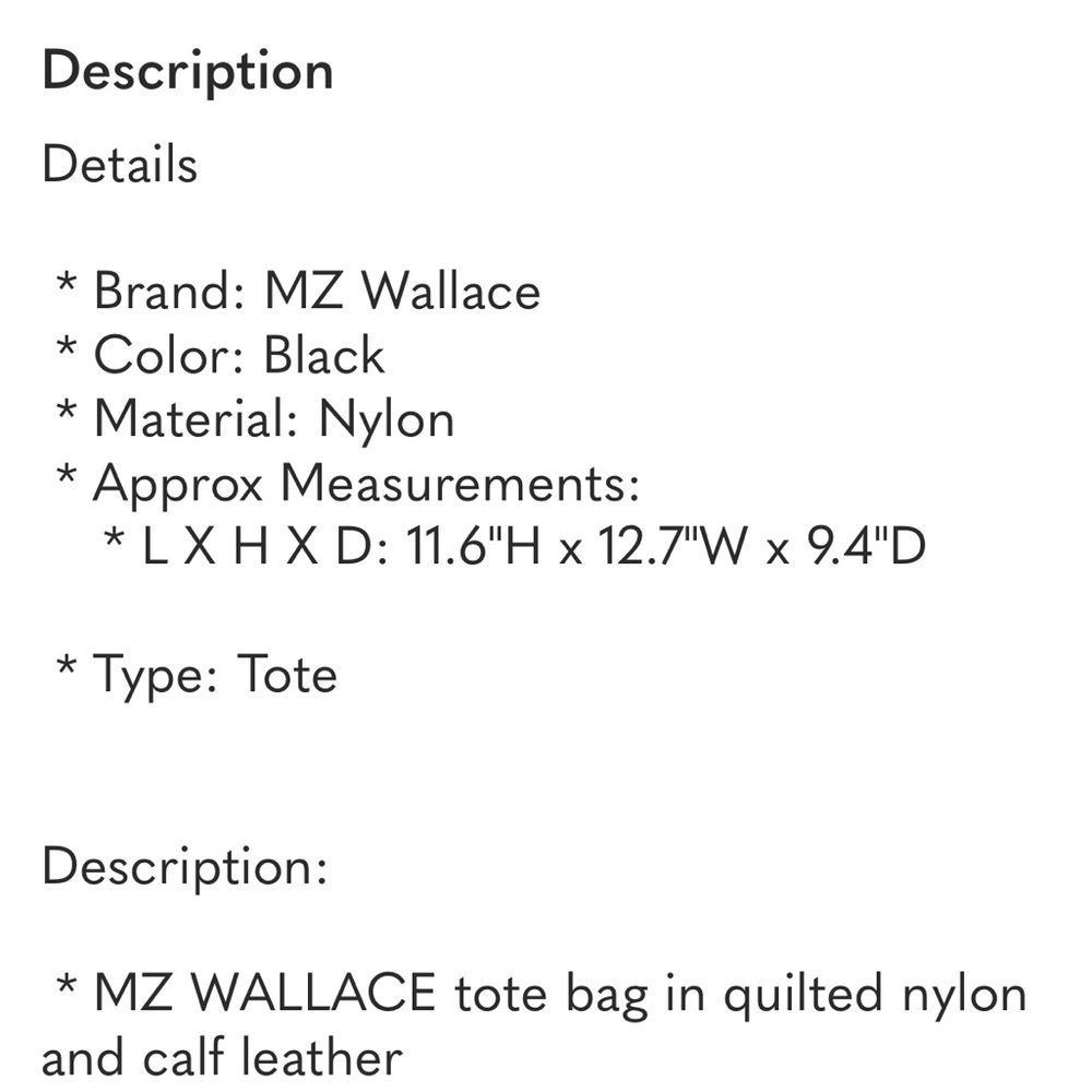 MZ Wallace Black Quilted Bag Large size - Picture 11 of 11